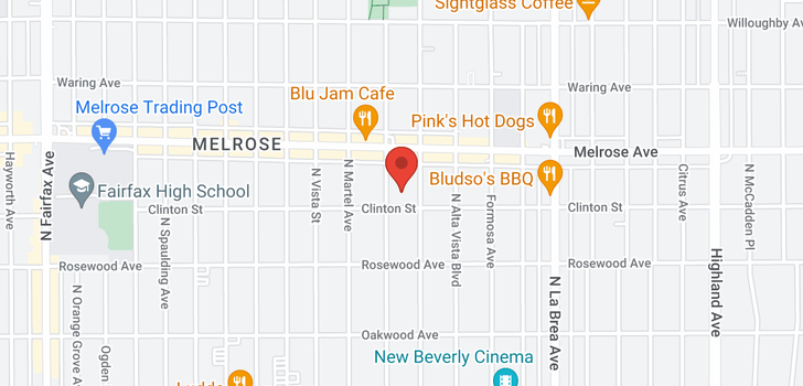 map of 612 N Fuller Los Angeles, CA 90036